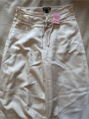 PrettyLittleThing Cream Drawstring Trousers